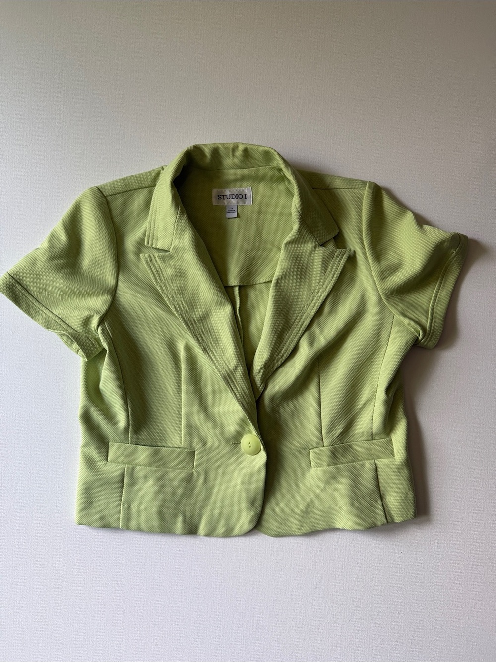 Studio I Women’s Lime Short-Sleeve Tailored Blazer - 12